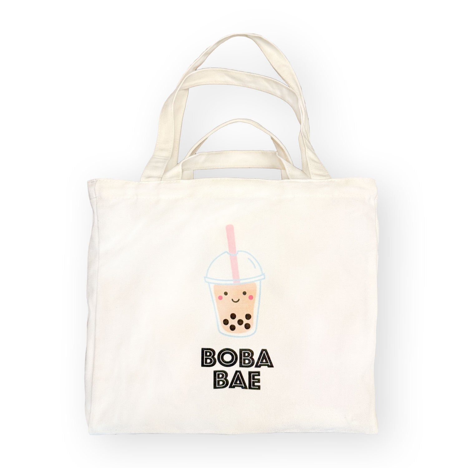 the wee bean eco-friendly reusable tote bag in Boba Bae