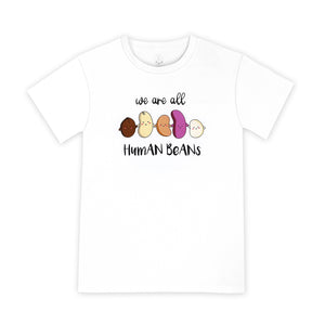 the wee bean organic cotton adult women tee t-shirt in we are all human beans