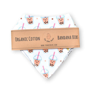 the wee bean organic cotton baby bandana bibs boba bubble tea egg waffle sundae bib set