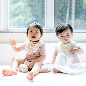 cute baby in the wee bean organic cotton baby bandana bibs hk milk tea and egg tart together