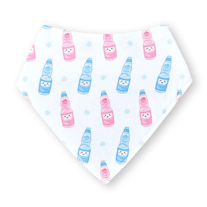 the wee bean organic cotton baby bandana drool bib in ramune marble soda