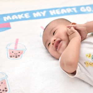 the wee bean boba bubble tea milestone blanket