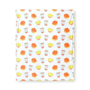 minky fleece soft baby blanket flat lay cha chaan teng taste of hong kong milk tea pineapple bun egg tart the wee bean