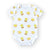 the wee bean organic cotton baby onesie bodysuit in vita lemon tea and egg tart