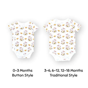 the wee bean organic cotton onesie bodysuit in lucky cat 