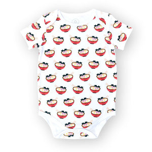 the wee bean organic cotton baby onesie bodysuit in ramen noodles taste of japan