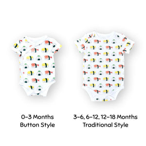 the wee bean organic cotton onesie bodysuit in sushi