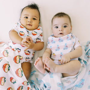 Organic Cotton Bandana Bibs 2pcs Set - Ramen + Sake - The Wee Bean