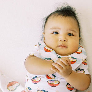 Organic Cotton Bandana Bibs 2pcs Set - Ramen + Sake - The Wee Bean