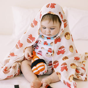 the wee bean takoyaki taste of japan swaddle blanket and bib collection