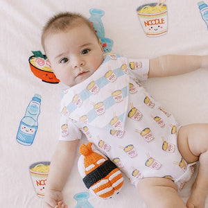 Organic Cotton Bandana Bibs 2pcs Set - Cup Noodle - Ramune Soda - The Wee Bean