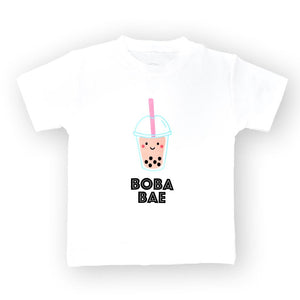 the wee bean organic cotton tee t-shirt in boba bae boba tea bubble tea