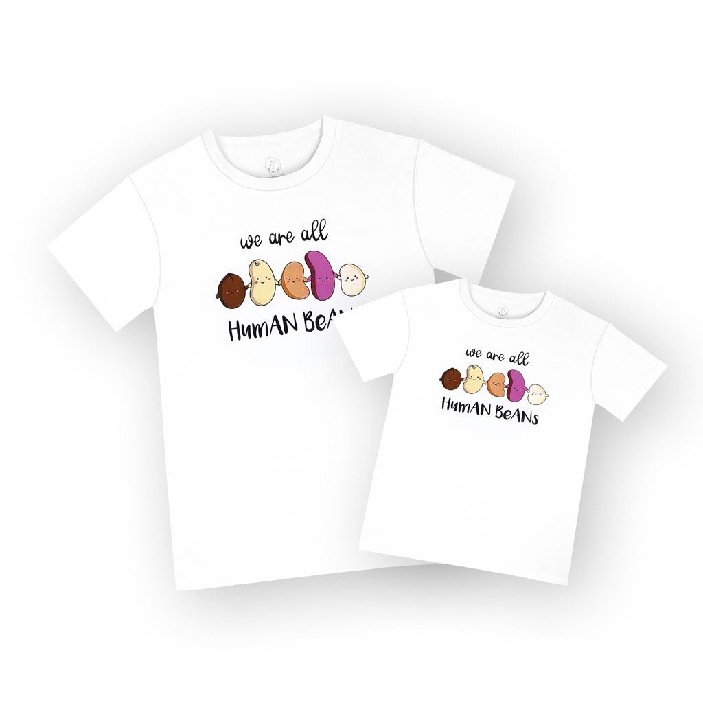 Mommy & Me Set Organic Cotton T-Shirts - Human Beans - The Wee Bean